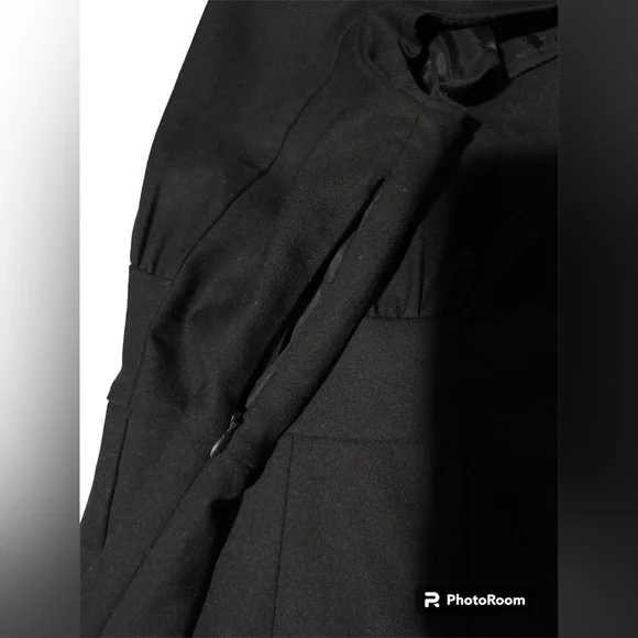 J. CREW Factory Suiting Wool Blend Black Sheath Career Dress Size 0 V Neck - Picture 5 of 11